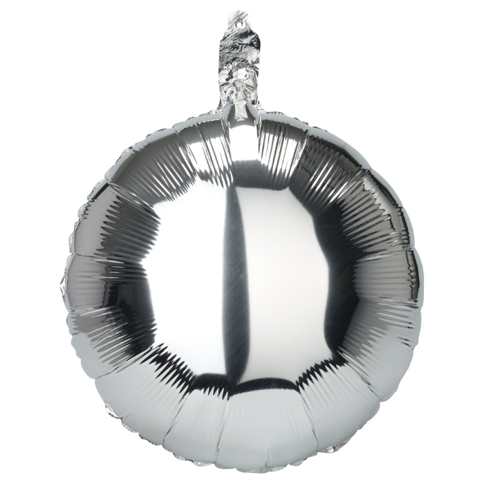 Ronde zilveren folieballon 10x - 46 cm