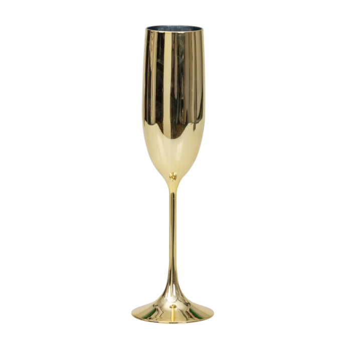 Champagneglazen goudkleurig 8x - 23,8x6,9 cm