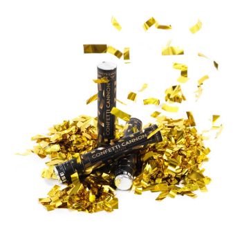 Gouden confettibus 40 cm PartyVikings - Metallic Rechthoekig