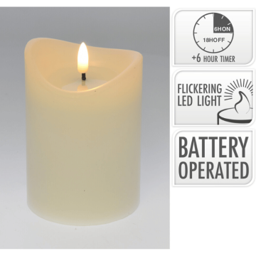 LED blokkaars wit - 9x9x12,5 cm