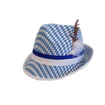 Tyrolerhoed voor oktoberfest Bavaria blauw unisex one-size