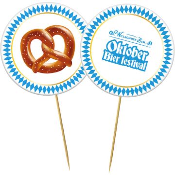 Oktoberfest houten stokjes 20x - 3,5 cm 