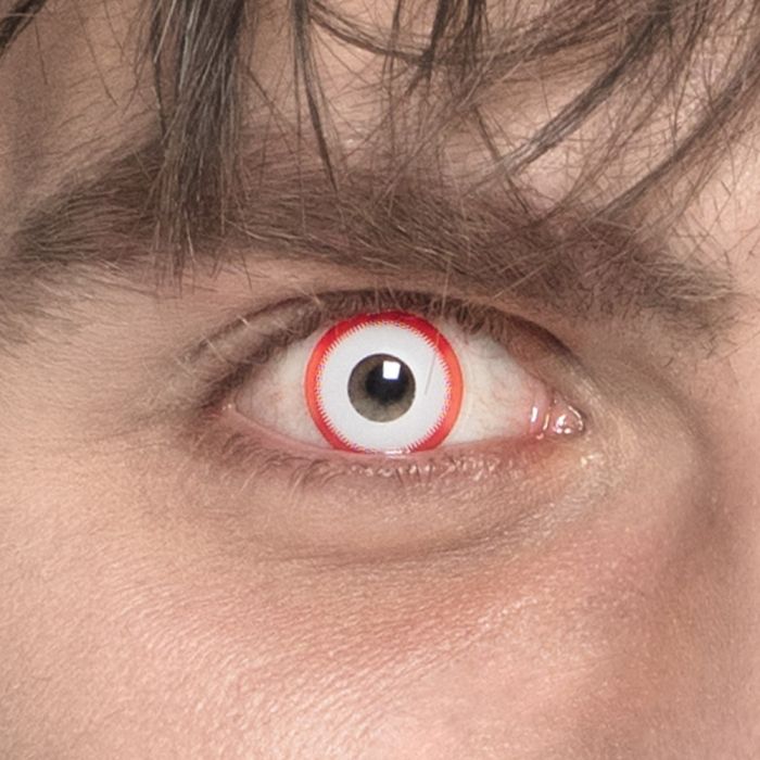 Witte en Rode Psycho Contactlenzen 