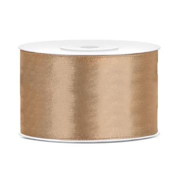 Lichtgouden satijnen lint - 38 mm x 25 m