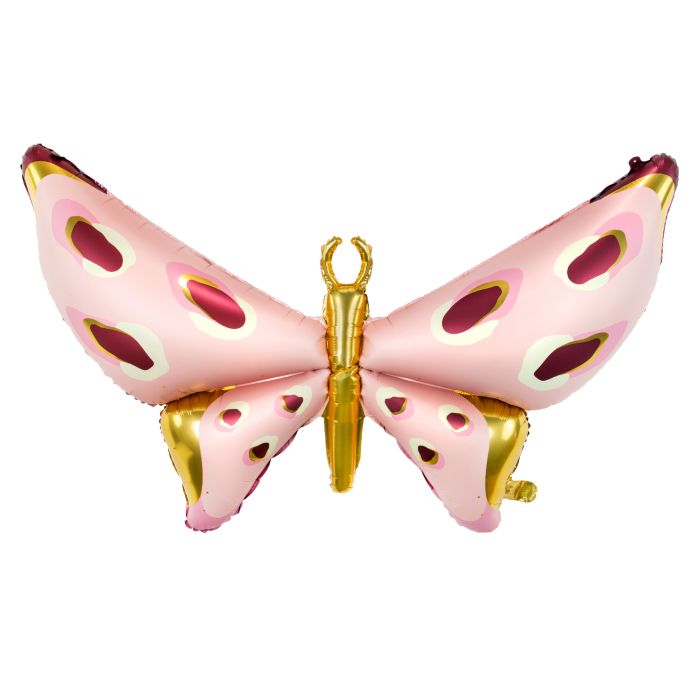 Folieballon roze vlinder 120x87 cm