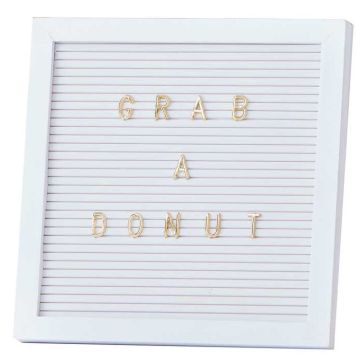 Lettersboard in Wit & Goud - 25 x 25 cm