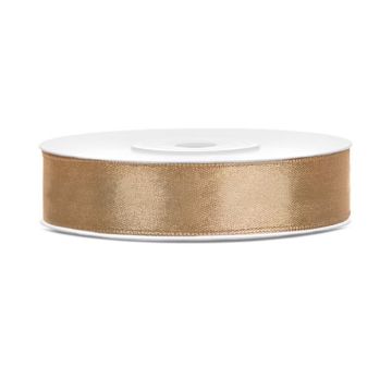 Gouden satijnen lint - 12 mm x 25 m