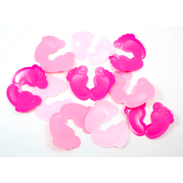 Roze en lichtroze babyvoetjesconfetti - 8,5  6,5 cm