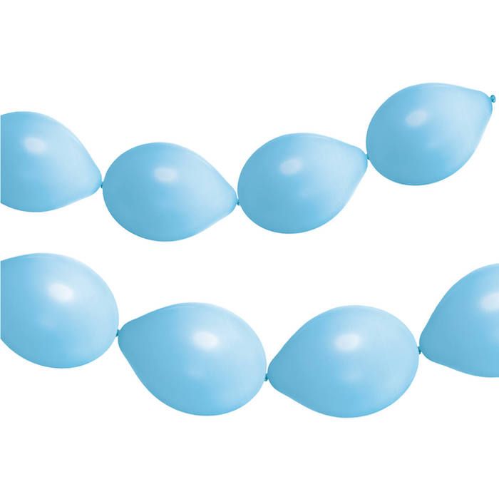 Lichtblauwe link ballon guirlande 8x - 33 cm