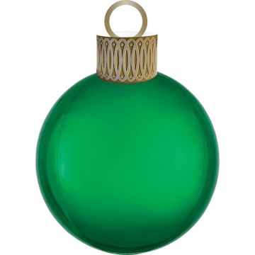 Grote Groene Kerstbal Ballon - 38 x 50 cm