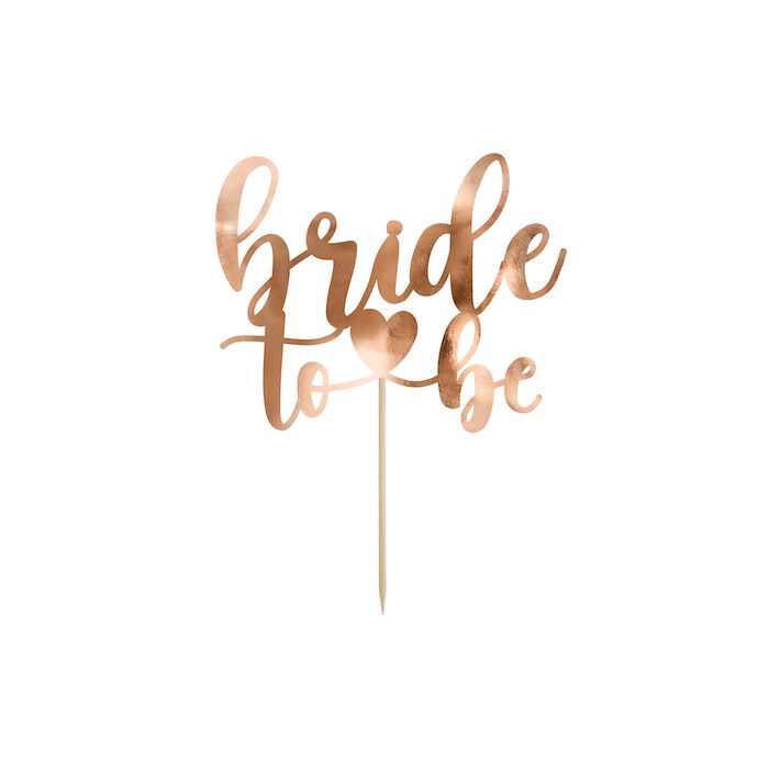 Roségouden "Bride To Be" taardecoratie - 17,5 cm