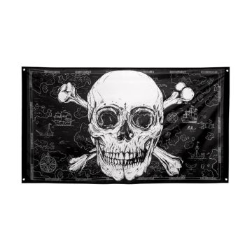 Doodskop banner met schipillustraties - 150x90 cm