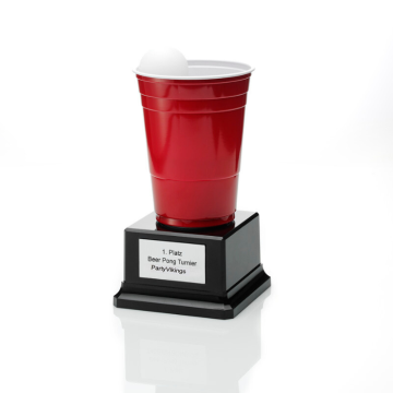 Beer pong trofee duits - 18,5x10 cm
