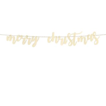 Merry Christmas Banner van Hout - 87 cm