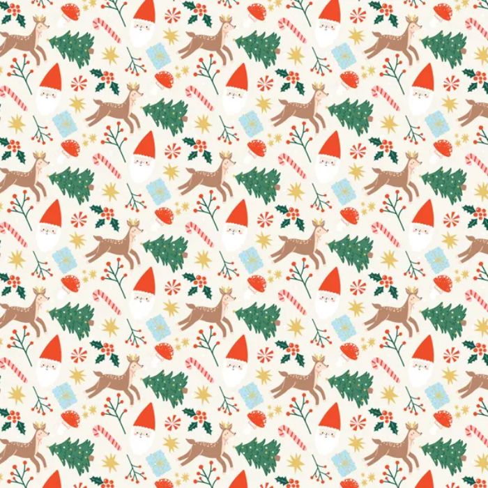 Kerstinpakpapier met kerstmotieven voor inpakken 70x200 cm