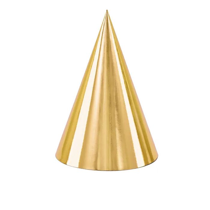 Gouden feesthoeden 6x