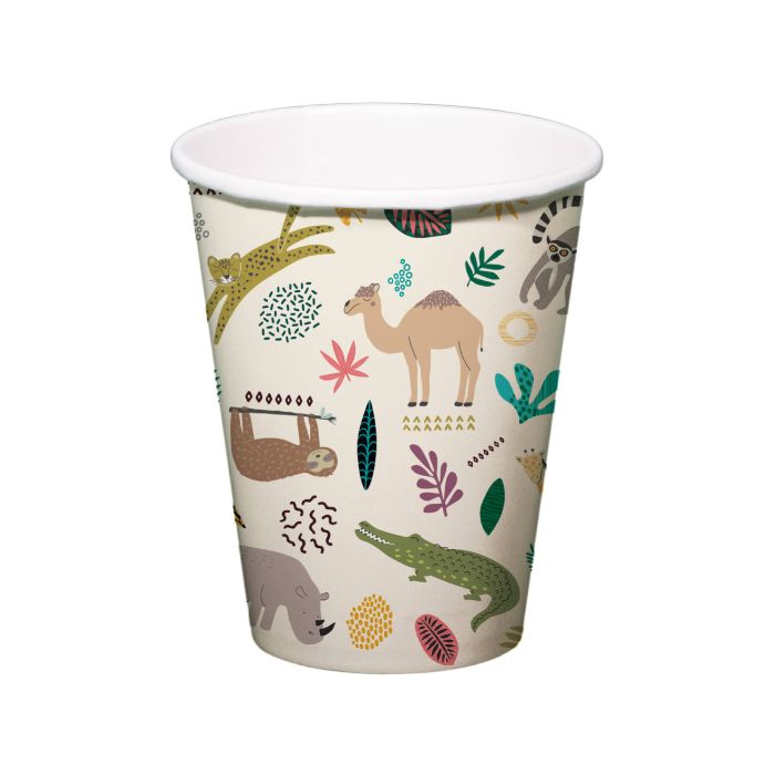 Papieren bekertjes met dierenmotieven 6x - 250 ml