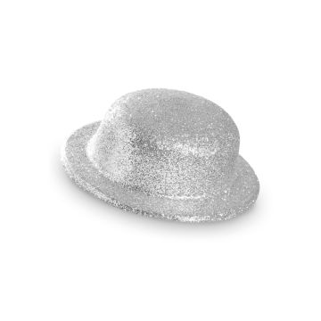 Bolhoed zilver glitter
