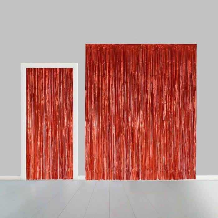 Rood Glittergordijn - 100 x 240 cm