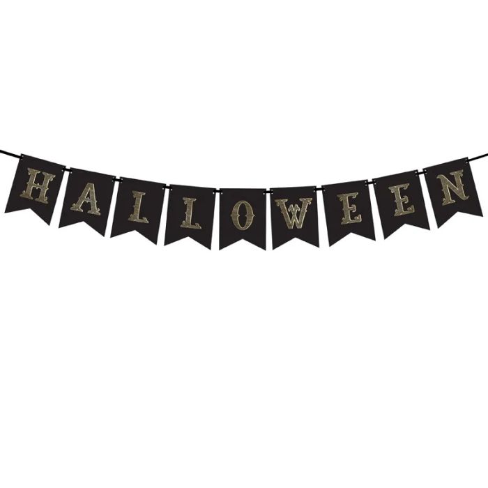 Halloween banner zwarte guirlande - 2,5 meter