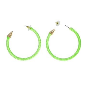 80's oorbellen hoops groen - onesize