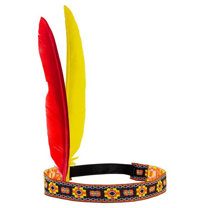 Indiaans haarband met veren