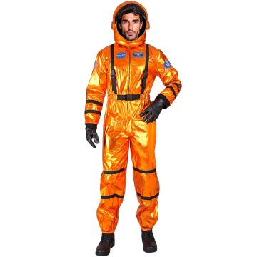 Oranje astronautenkostuum voor heren