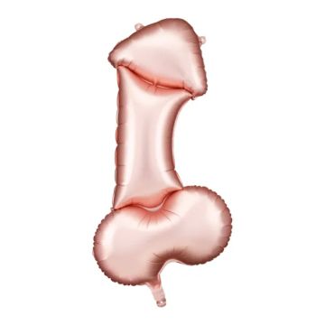 Folieballon penis in roségoud - 55,5x112 cm
