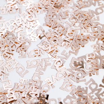 Roze gouden liefde letter tafelconfetti - 14 g
