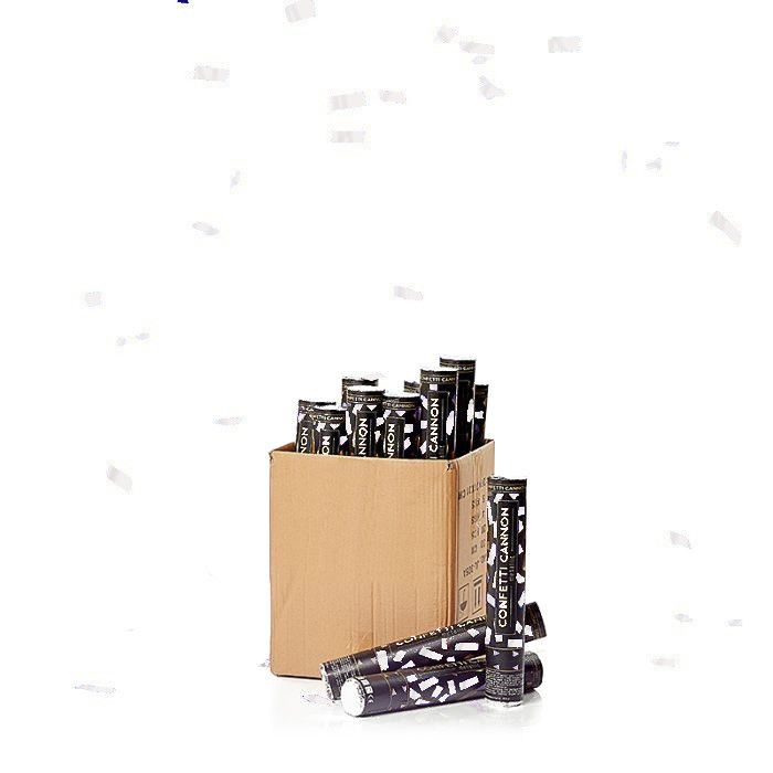 Witte confettibuis 40 cm PartyVikings 50x - Metallic Rechthoekig