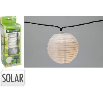 Zonne-lantaarns wit 10 stk. met warmwitte LED