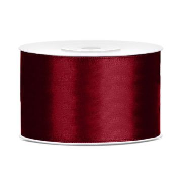 Donkerrood satijnlint - 38 mm x 25 m