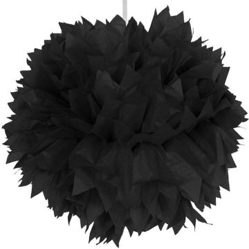 Zwarte pompom - 30 cm