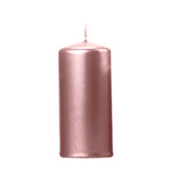 Metallic Rose Gold Kaarsen 6x - 12 x 6 cm