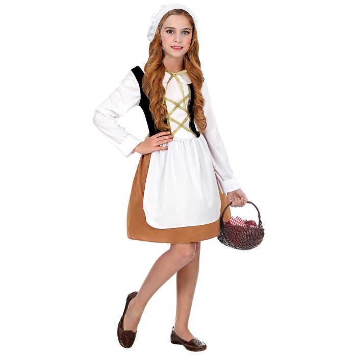 MIDDELEEUWSE DAME (jurk, hoofddeksel) Multikleur