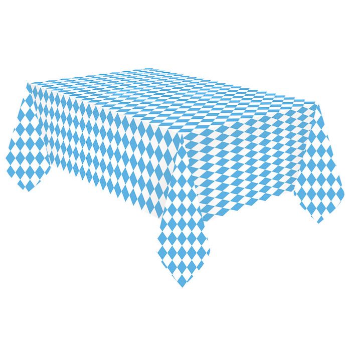 Oktoberfest papieren tafelkleed blauw/wit geruit - 115 x 175 cm