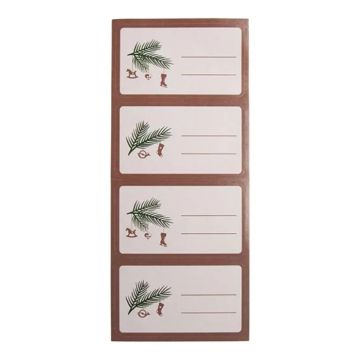 Cadeau label stickers met 4 verschillende kerstmotieven 12x Het Oude Apotheek