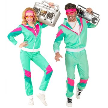 Mint retro trainingsoutfit - 2 delen
