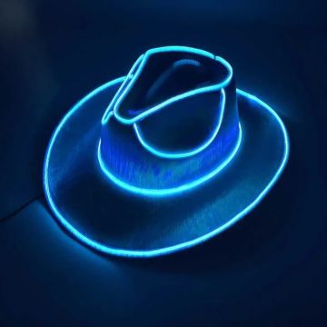 Leuke cowboy rave hoed met LED Blauw