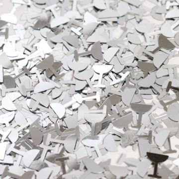 Zilveren champagneglas tafelconfetti - 14 g