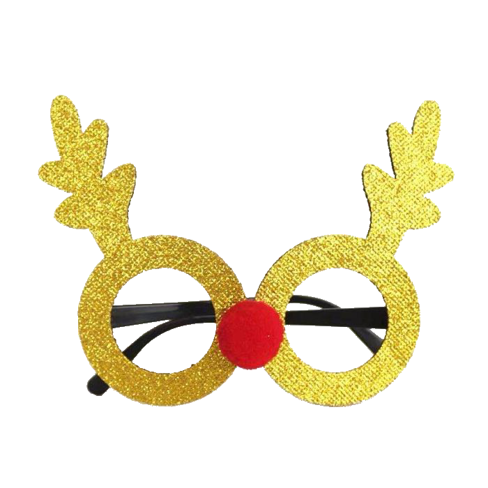 Kerstbril met Gouden Rendieren