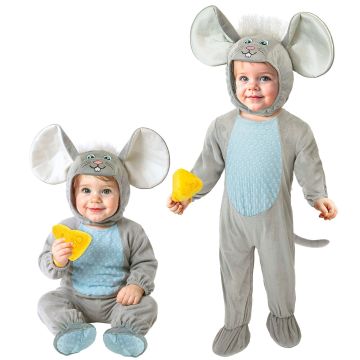 Grijs baby muizenkostuum