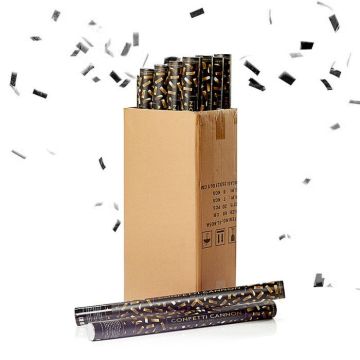 Zilveren confettitubes 60 cm PartyVikings 50x - Metallic Rechthoekig