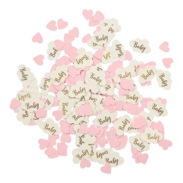 Confetti baby meisje lichtroze harten 20 g
