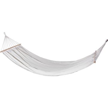 Hangmat van katoen en polyester met houten stokken, 200 x 100 cm