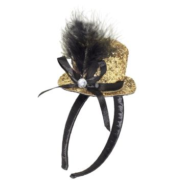 Mini Glitter Ronde Hoed - Goud