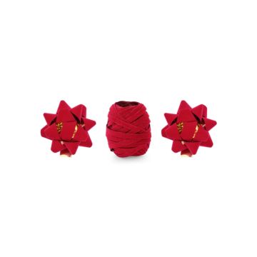 Inpakset velourslint voor cadeau rood 3x mix