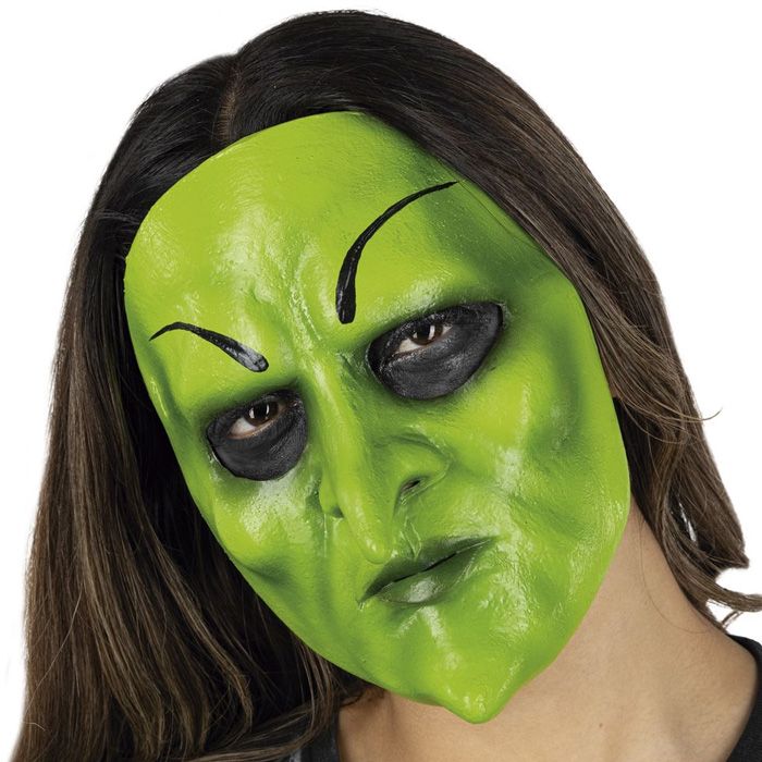 Griezelig groen heksen masker