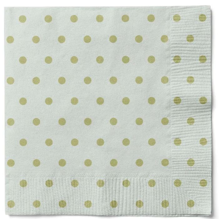 Groene servetten met stippen 20x Det Gamle Apotek - 33x33 cm