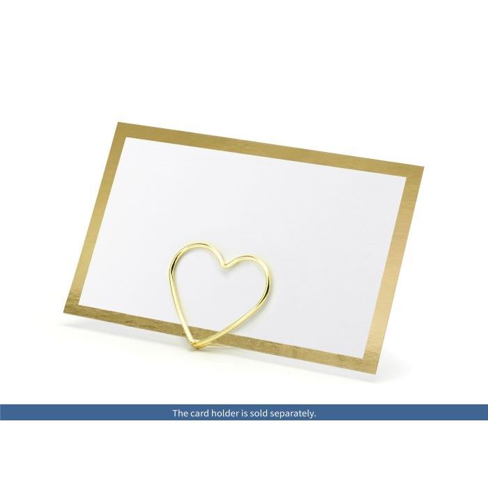 Wit naamkaartje met dikke gouden rand 10x - 9,5x5,5 cm